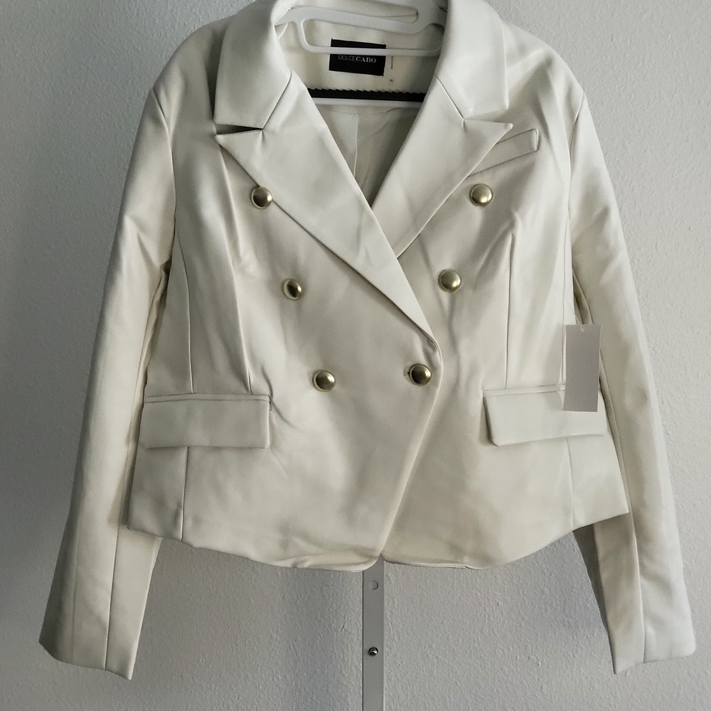 Dolce Cabo Ivory Double-Breasted Blazer
